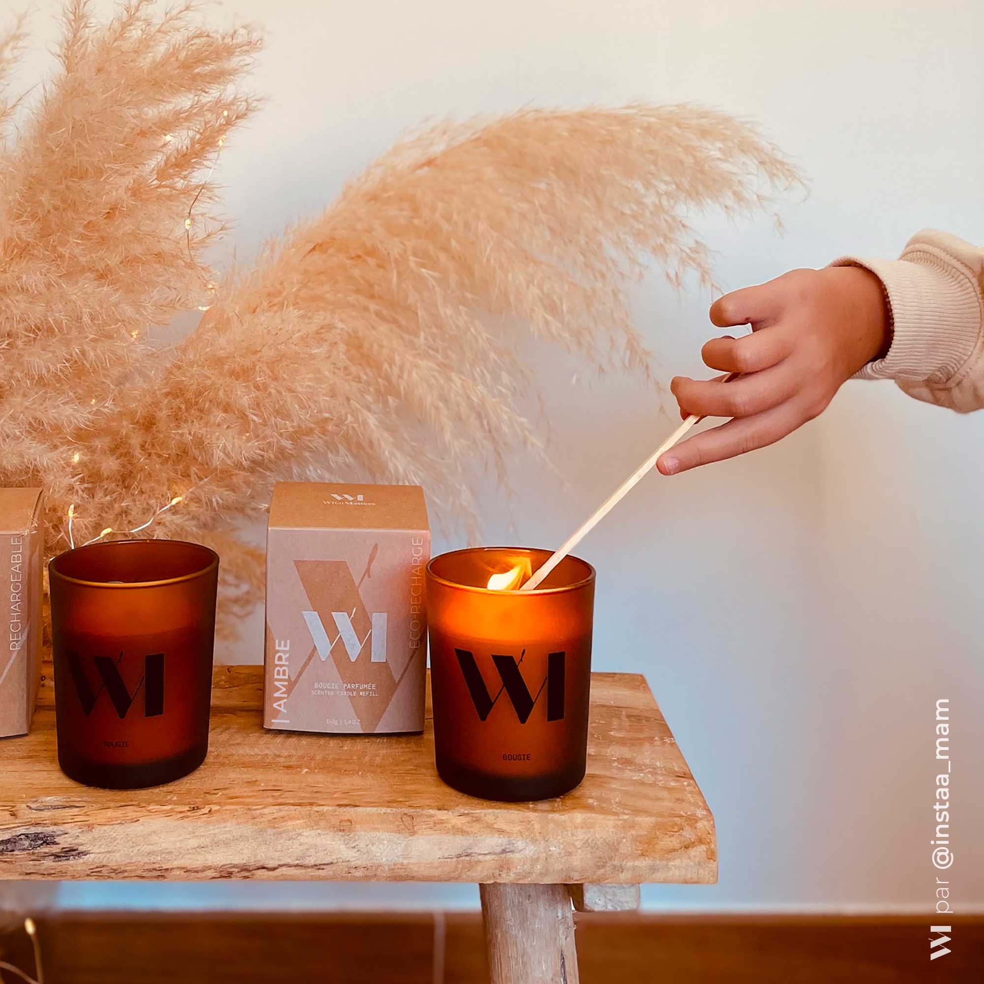 Illutration visuelle 2 de notre Bougie Parfumée Ambre What Matters