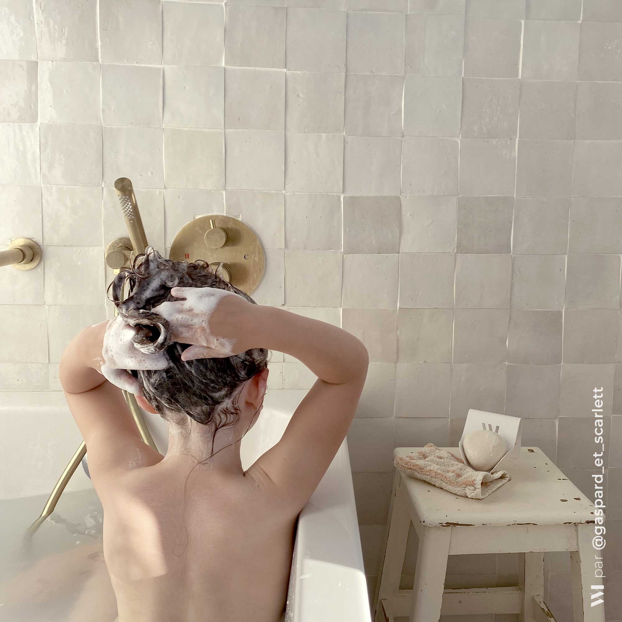 Illutration visuelle 3 de notre Shampoing &amp; Douche Solide | Porte Savon What Matters