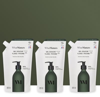 Illutration visuelle 1 de notre Gel Douche | Ylang &amp; Pivoine | 3 x 500 ml What Matters