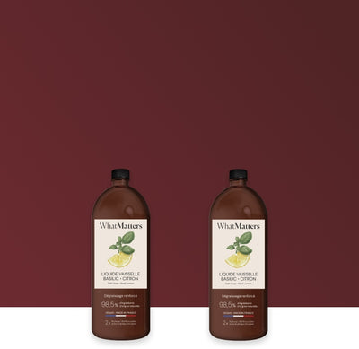 Illutration visuelle 1 de notre Liquide Vaisselle Basilic Citron | 2 x 400ml What Matters