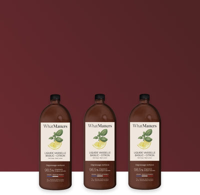 Illutration visuelle 1 de notre Liquide Vaisselle Basilic Citron | 3 x 400 ml What Matters