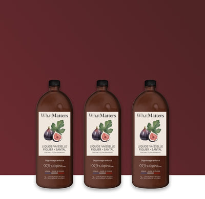 Illutration visuelle 1 de notre Liquide Vaisselle Figuier Santal | 3 x 400ml What Matters