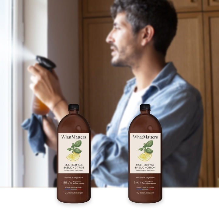 Illutration visuelle 2 de notre Multi-Surface Basilic Citron | 2 x 400 ml What Matters