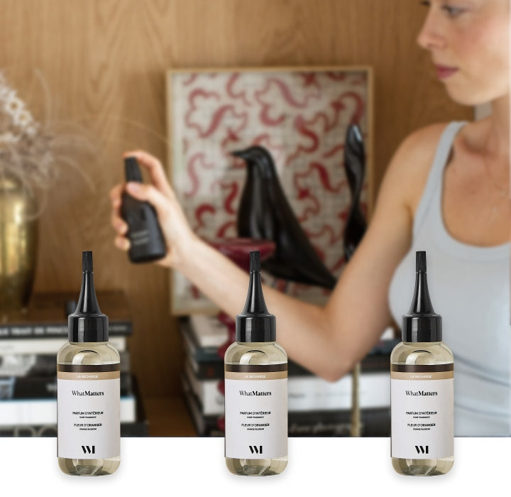 Illutration visuelle 2 de notre Parfum d'Intérieur Fleur d'Oranger | 3 x 100ml What Matters