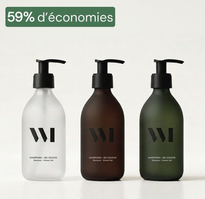 Illutration visuelle 1 de notre Flacon Vide Shampoing &amp; Gel Douche 290 mL - New Sérigraphie What Matters