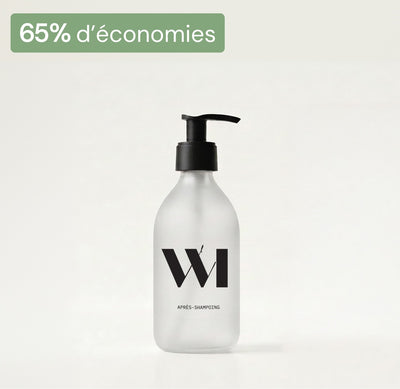 Illutration visuelle 1 de notre Flacon vide Après-shampoing 300ml - sérigraphie noire What Matters