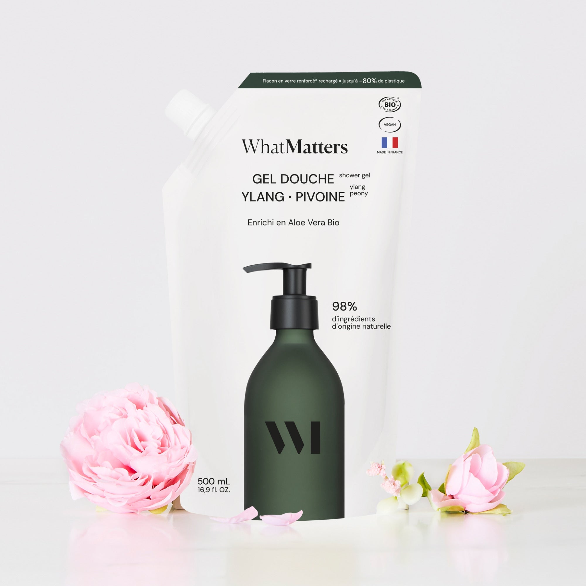 Illutration visuelle 3 de notre Gel douche | Pivoine &amp; Ylang What Matters