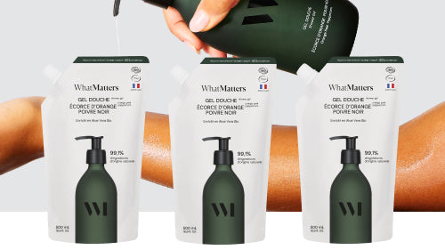 Illutration visuelle 3 de notre Gel Douche Écorce d'Orange &amp; Poivre Noir | 3 x 500 ml What Matters