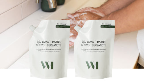 Illutration visuelle 3 de notre Gel Lavant Mains Vétiver Bergamote | 2 x 500 ml What Matters