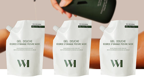 Illutration visuelle 1 de notre Gel Douche Écorce d&#39;Orange &amp; Poivre Noir | 3 x 500 ml What Matters